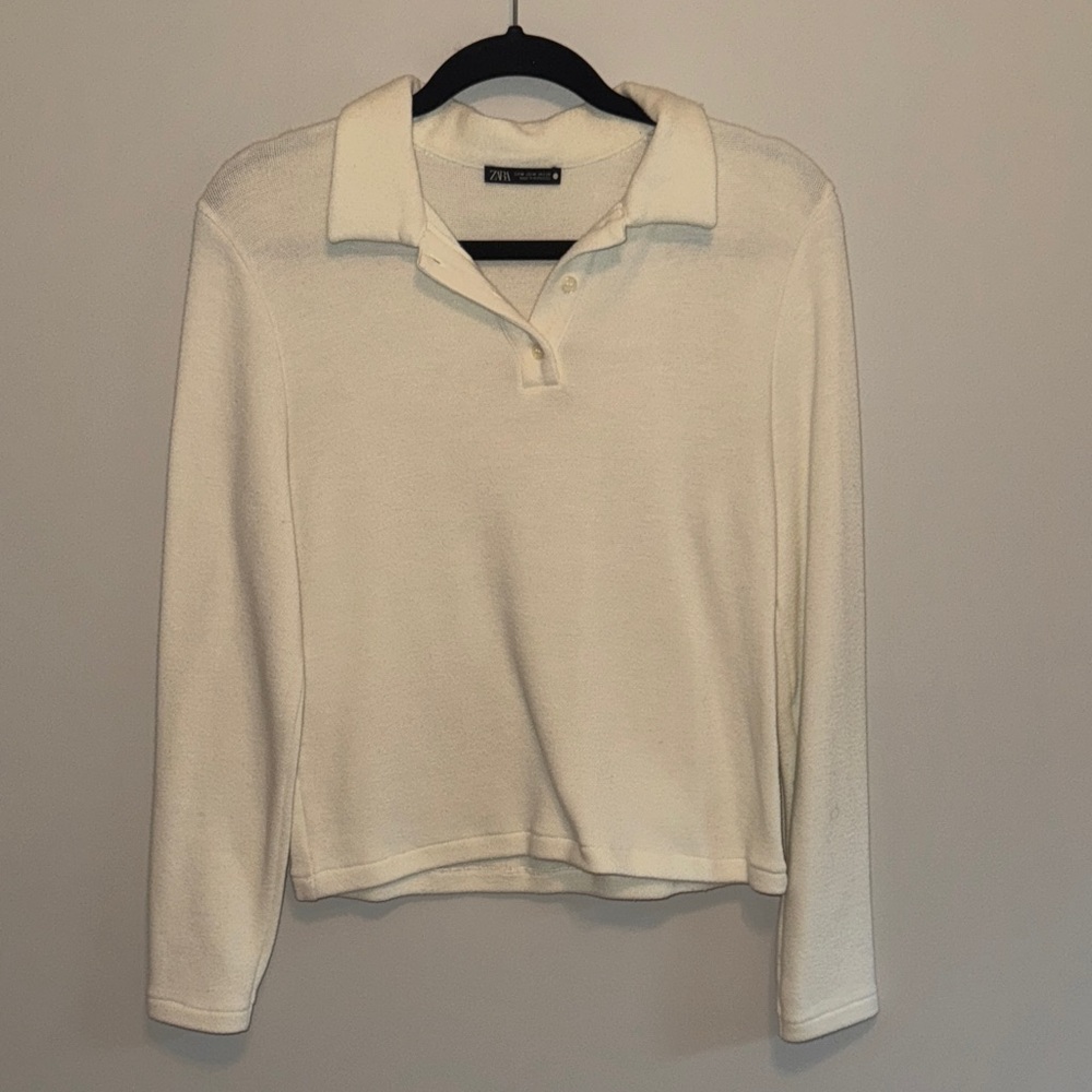 Zara Off White Long Sleeve Knit